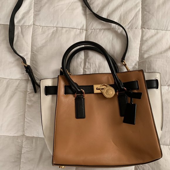 Michael Kors Hamilton Top Zip Color Block Leather Tote Bag With Gold -MSRP: $368 - Picture 2 of 7